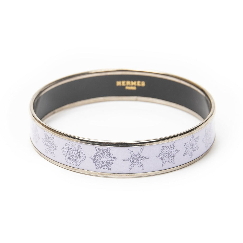 Hermes Enamel Bangle Lilacsilver Plating Bracelet — view 2