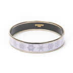 Hermes Enamel Bangle Lilacsilver Plating Bracelet — view 2