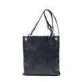 Bottega Veneta Flat Messenger Black Intrecciato Leather Shoulder