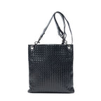 Bottega Veneta Flat Messenger Black Intrecciato Leather Shoulder