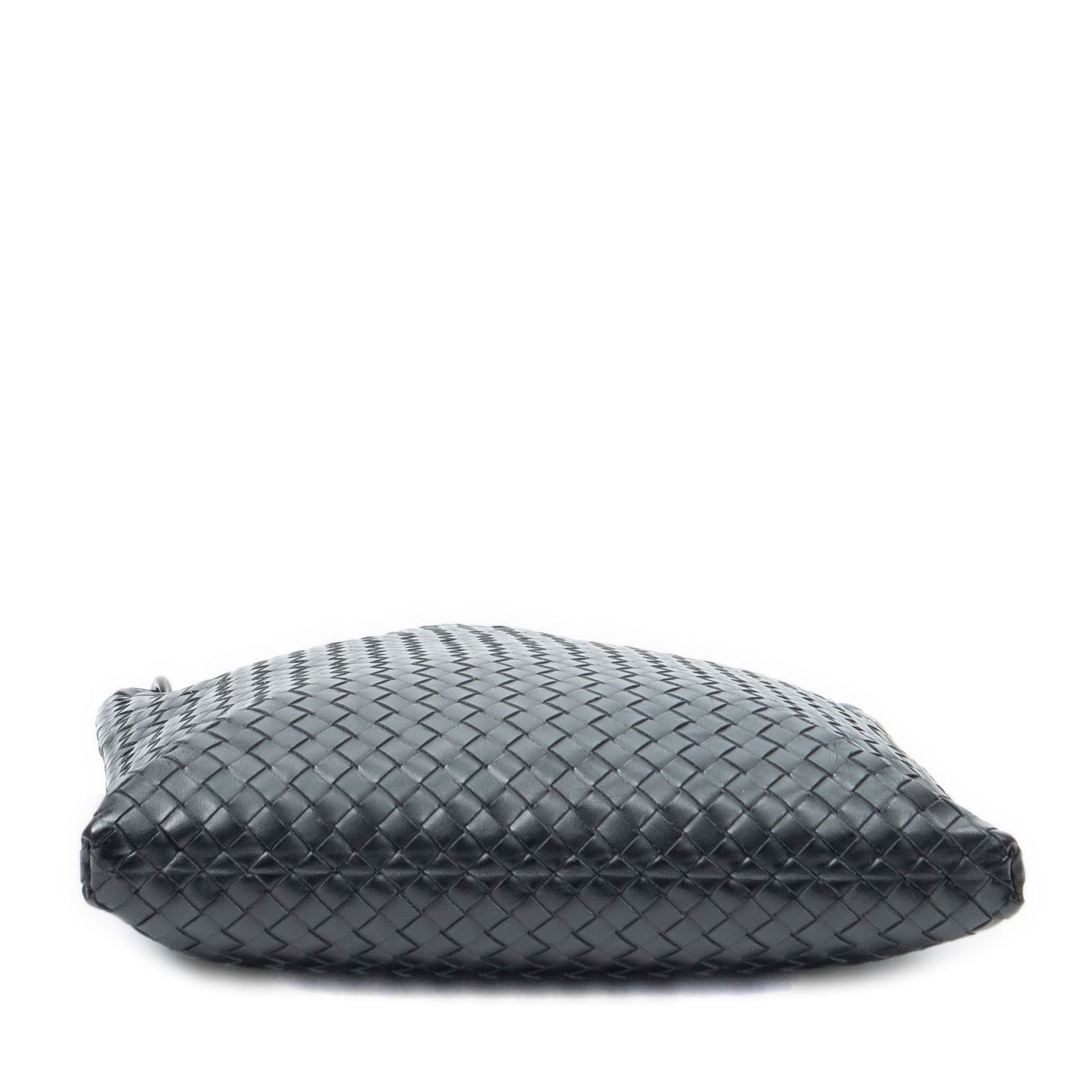 Bottega Veneta Flat Messenger Black Intrecciato Leather Shoulder — view 6