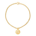 Chanel CC Logo Pendant Chain Necklace Gold Plated