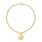 Chanel CC Logo Pendant Chain Necklace Gold Plated