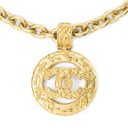 Chanel CC Logo Pendant Chain Necklace Gold Plated — view 2