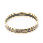 Hermes Enamel Bangle Blue Plating Bracelet — view 3