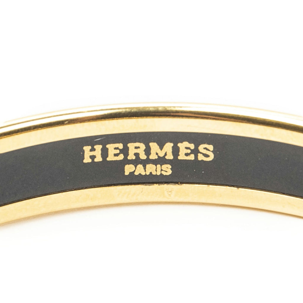 Hermes Enamel Bangle Blue Plating Bracelet — view 4