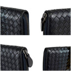 Bottega Veneta Wallet Round Zippy Black Intrecciato Leather Patent — view 5