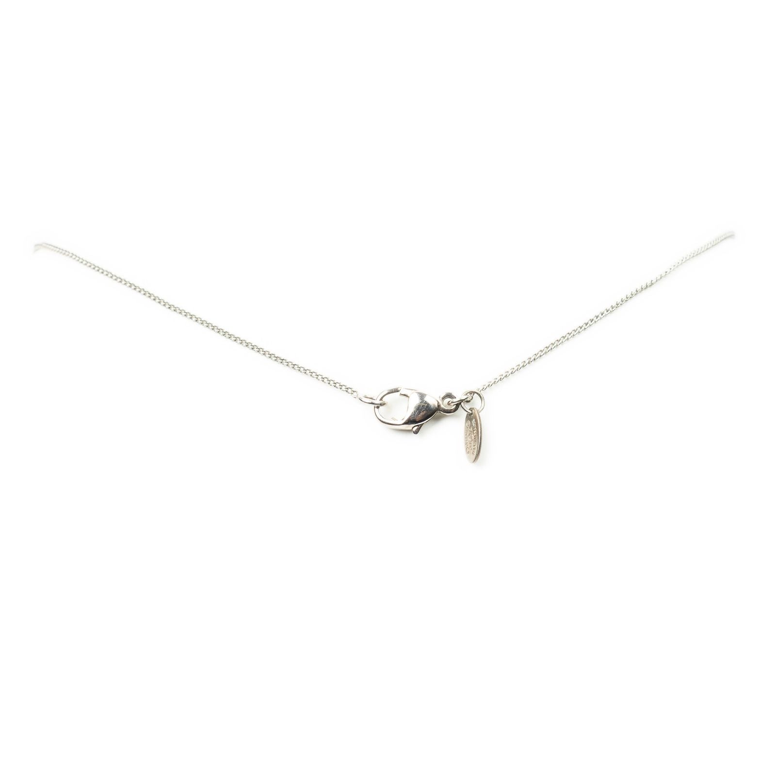 Chanel CC Round Pendant Necklace Silver Plating — view 3
