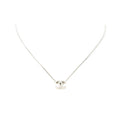 Chanel CC Round Pendant Necklace Silver Plating