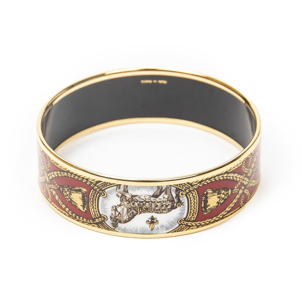 Hermes Enamel Bangle Red Plating Bracelet — view 3