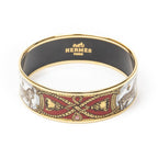 Hermes Enamel Bangle Red Plating Bracelet — view 2