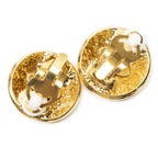 Chanel CC Logo Round Clip Type Earrings Gold Plated — view 2