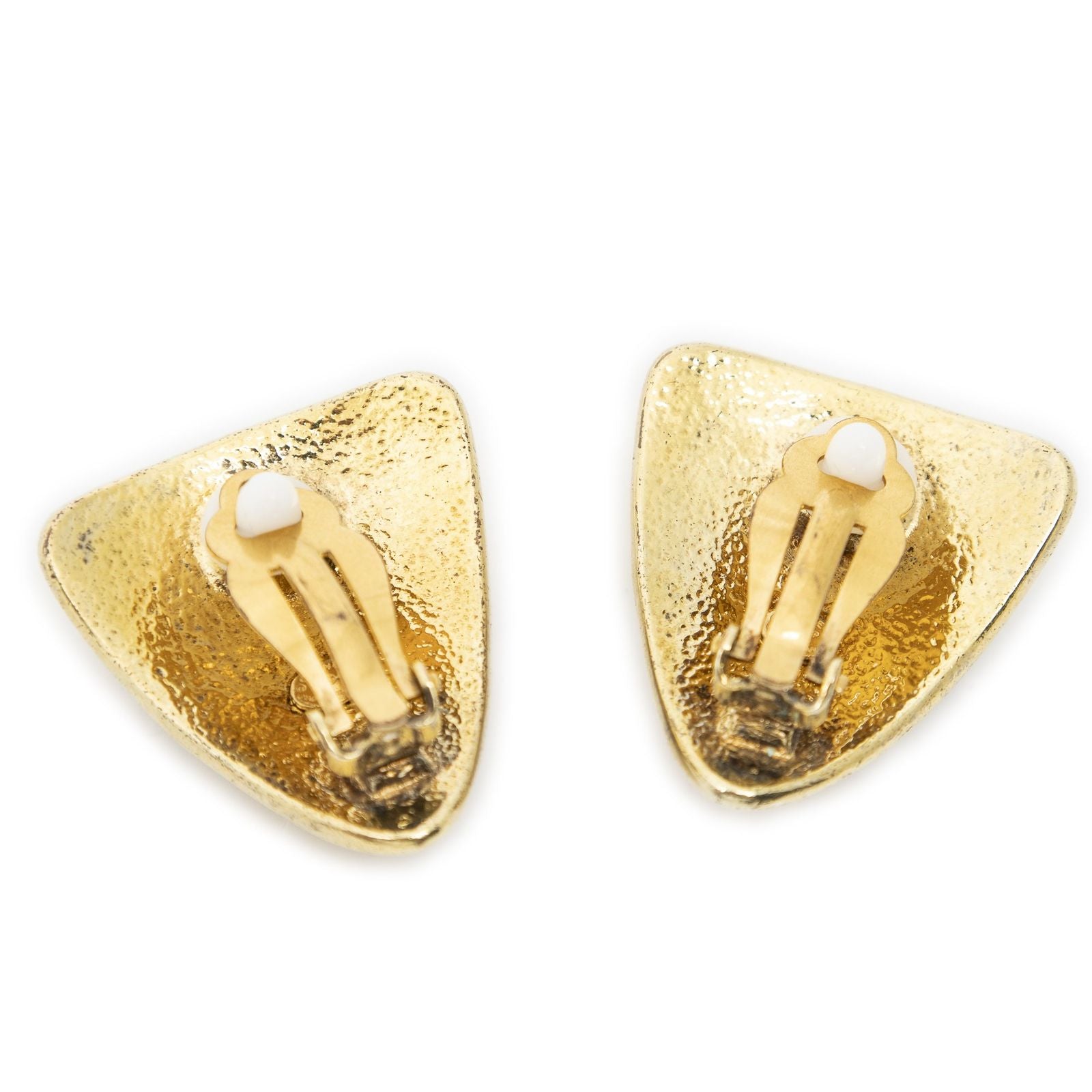 Chanel CC Rectangular Clip on Earrings Gold Plated — view 2