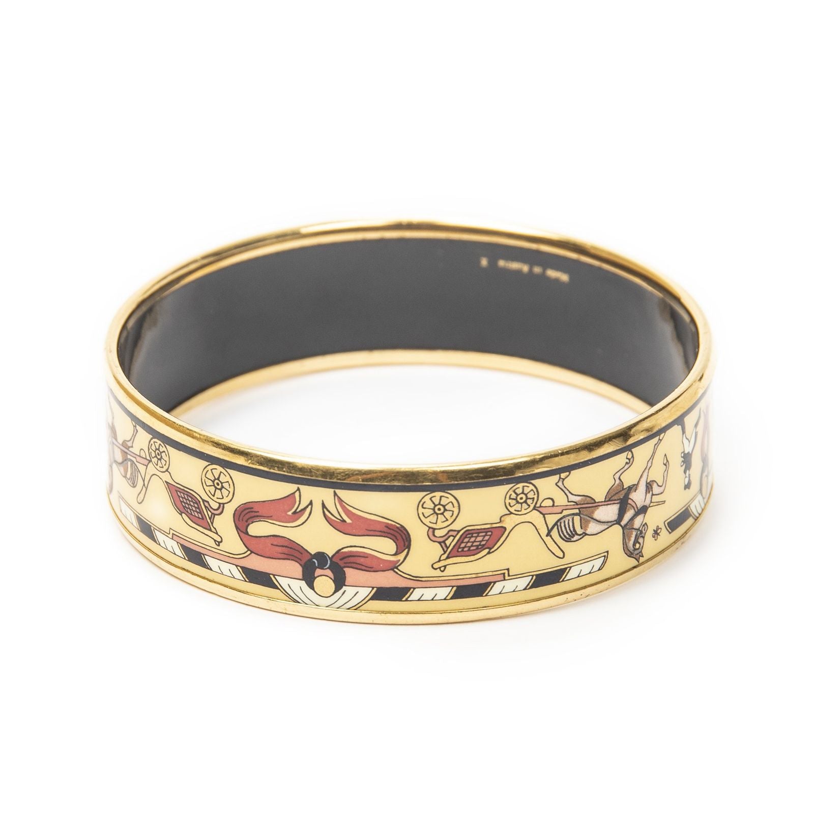 Hermes Enamel Bangle Yellow Plating Bracelet — view 3