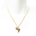 Chanel CC Faux Pearl African Map Pendant