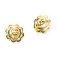 Chanel CC Logo Clip Type Earrings Gold Plated