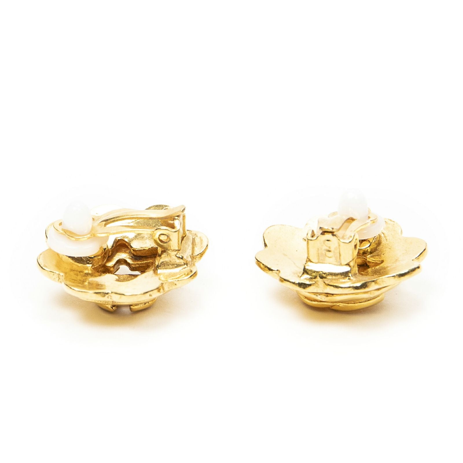 Chanel CC Logo Clip Type Earrings Gold Plated — view 2