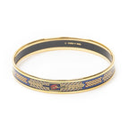 Hermes Enamel Bangle Blue Plating Bracelet — view 3