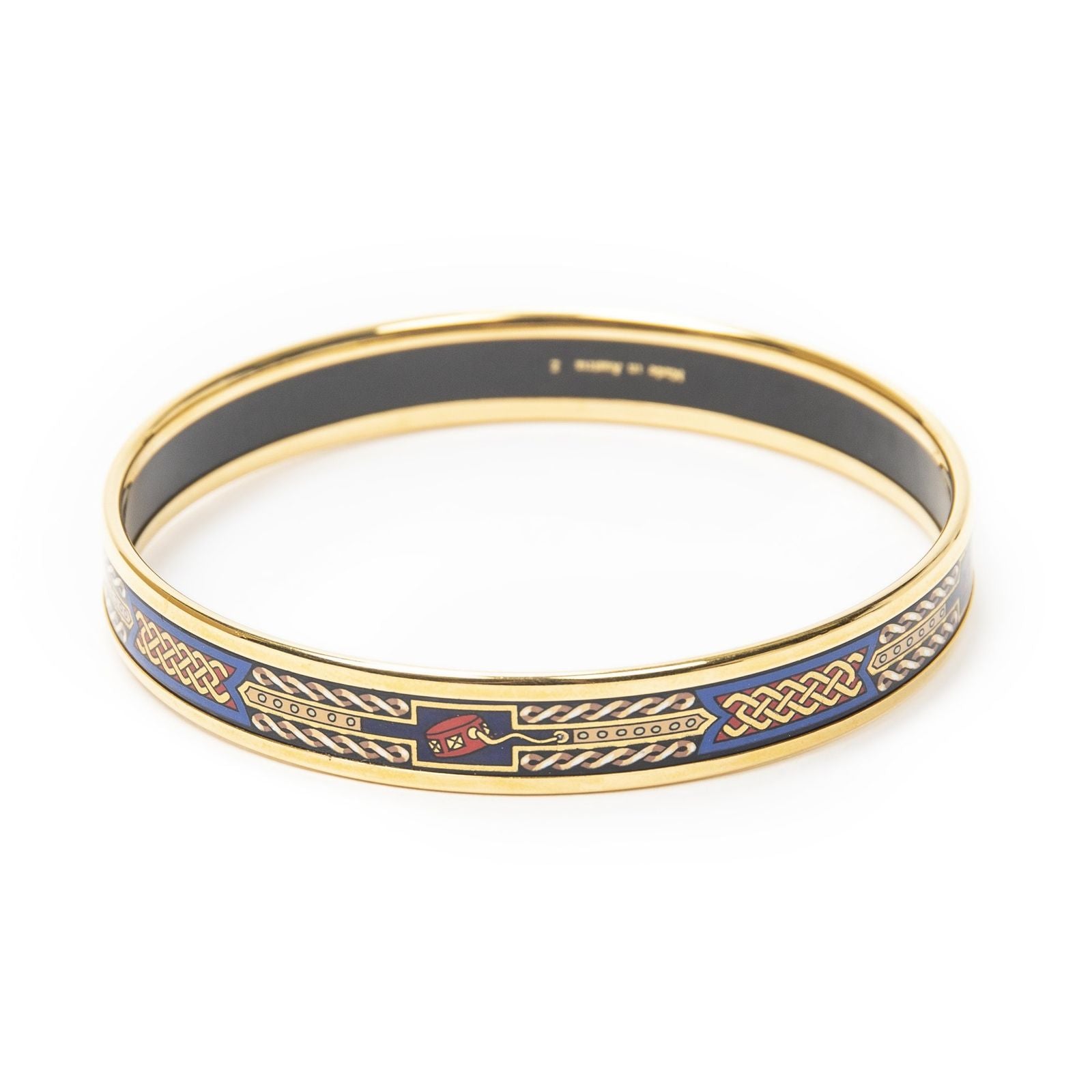 Hermes Enamel Bangle Blue Plating Bracelet — view 3
