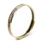 Hermes Enamel Bangle Blue Plating Bracelet