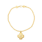 Chanel CC Logo Clover Pendant Chain Necklace Gold Plated
