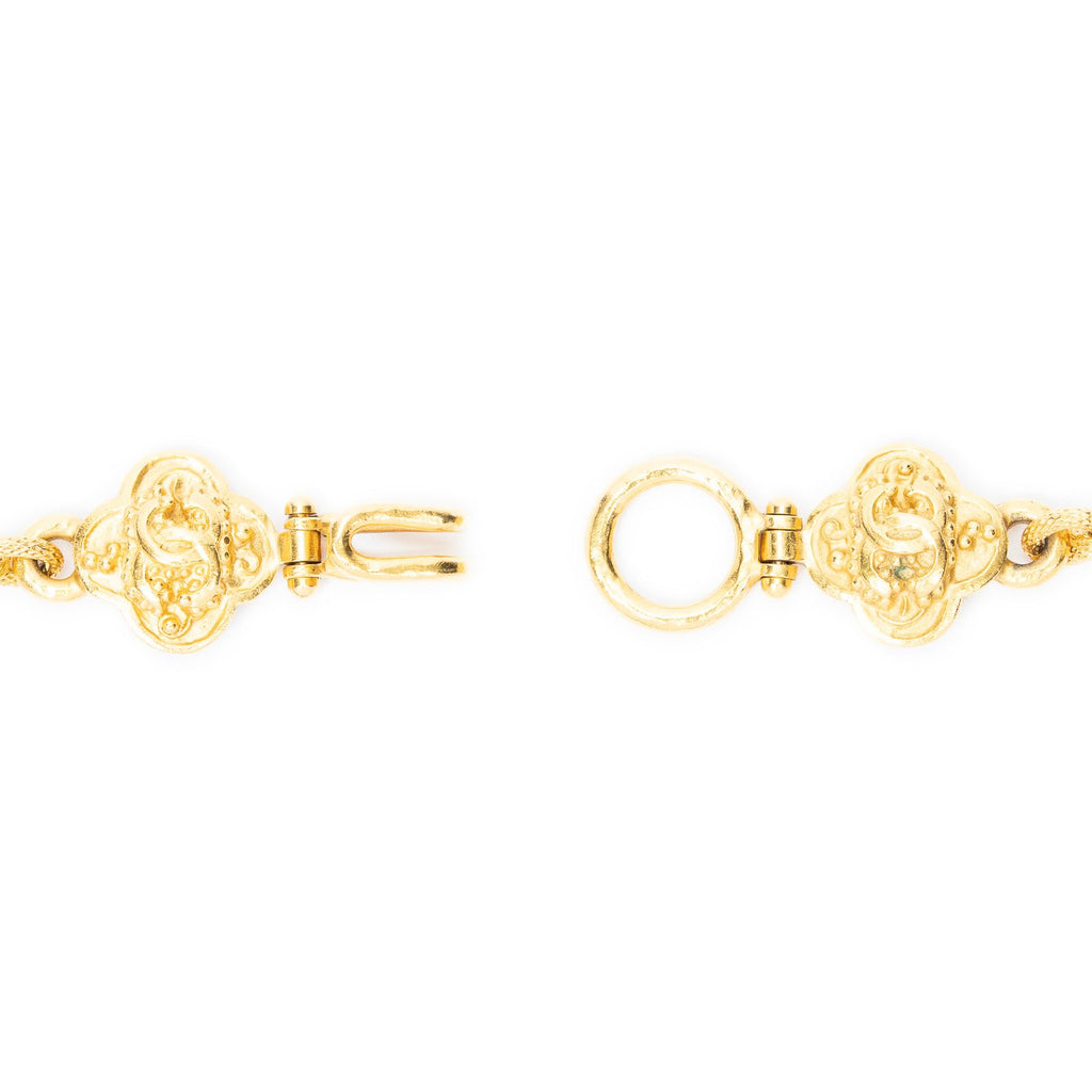 Chanel CC Logo Clover Pendant Chain Necklace Gold Plated — view 3