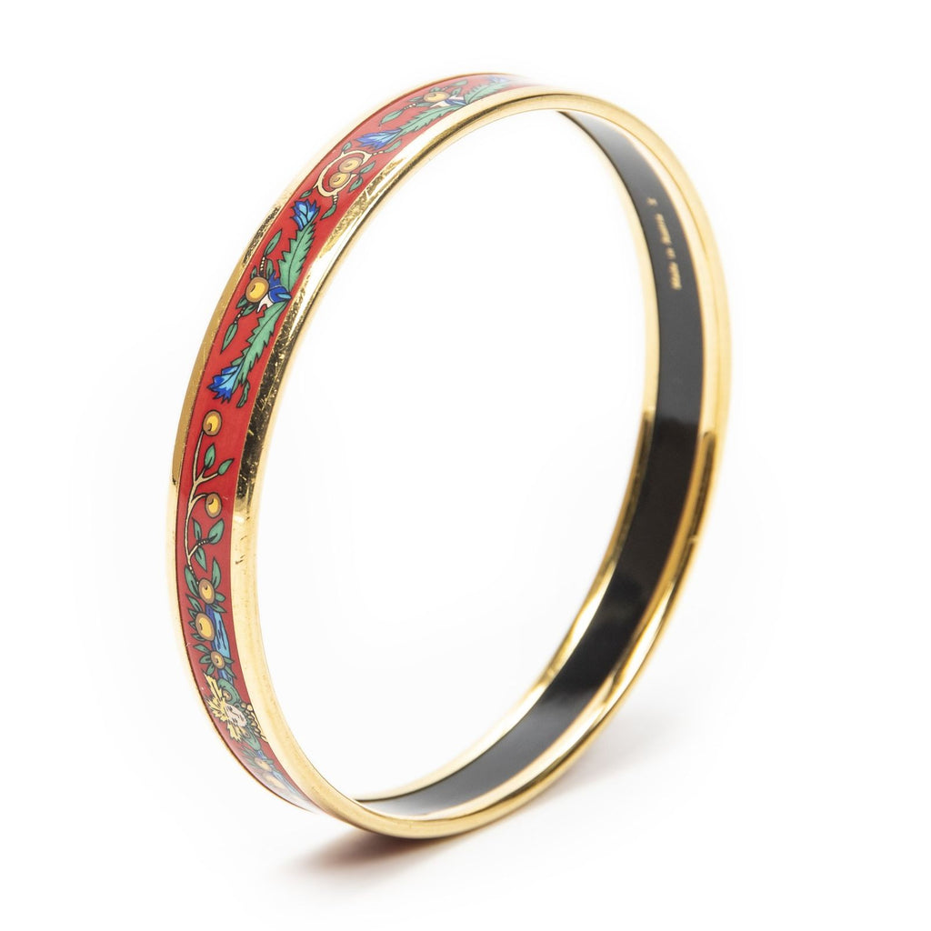 Hermes Enamel Bangle Red Plating Bracelet
