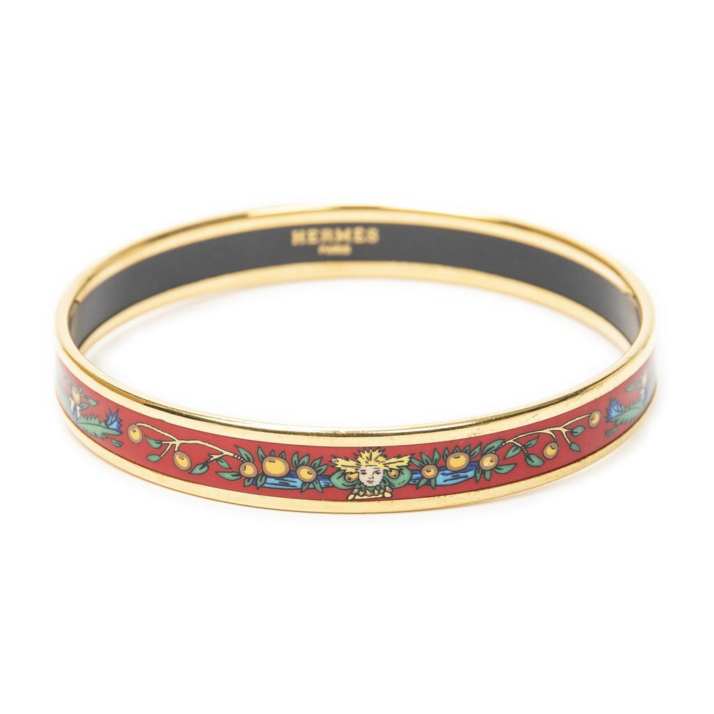Hermes Enamel Bangle Red Plating Bracelet — view 2