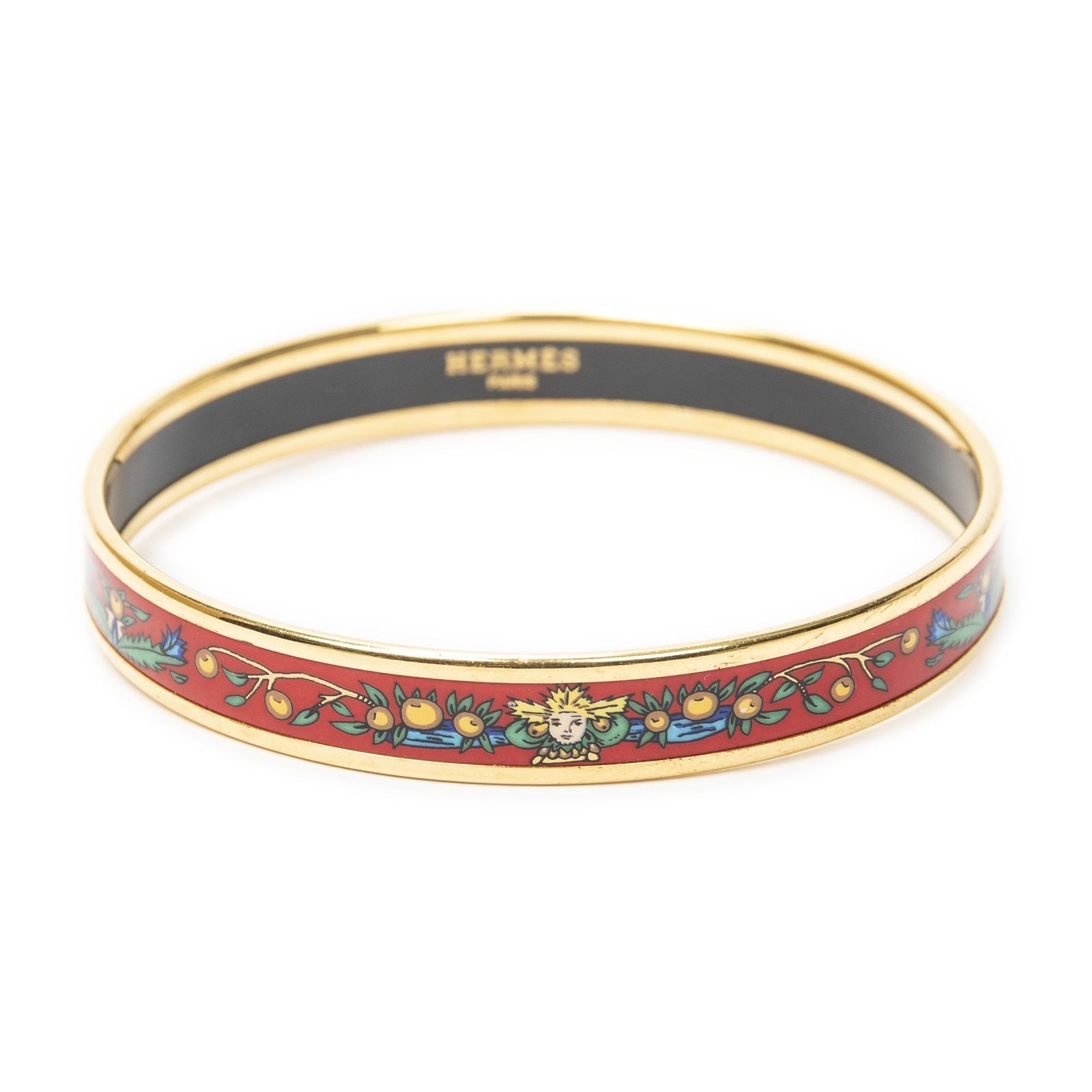 Hermes Enamel Bangle Red Plating Bracelet — view 2