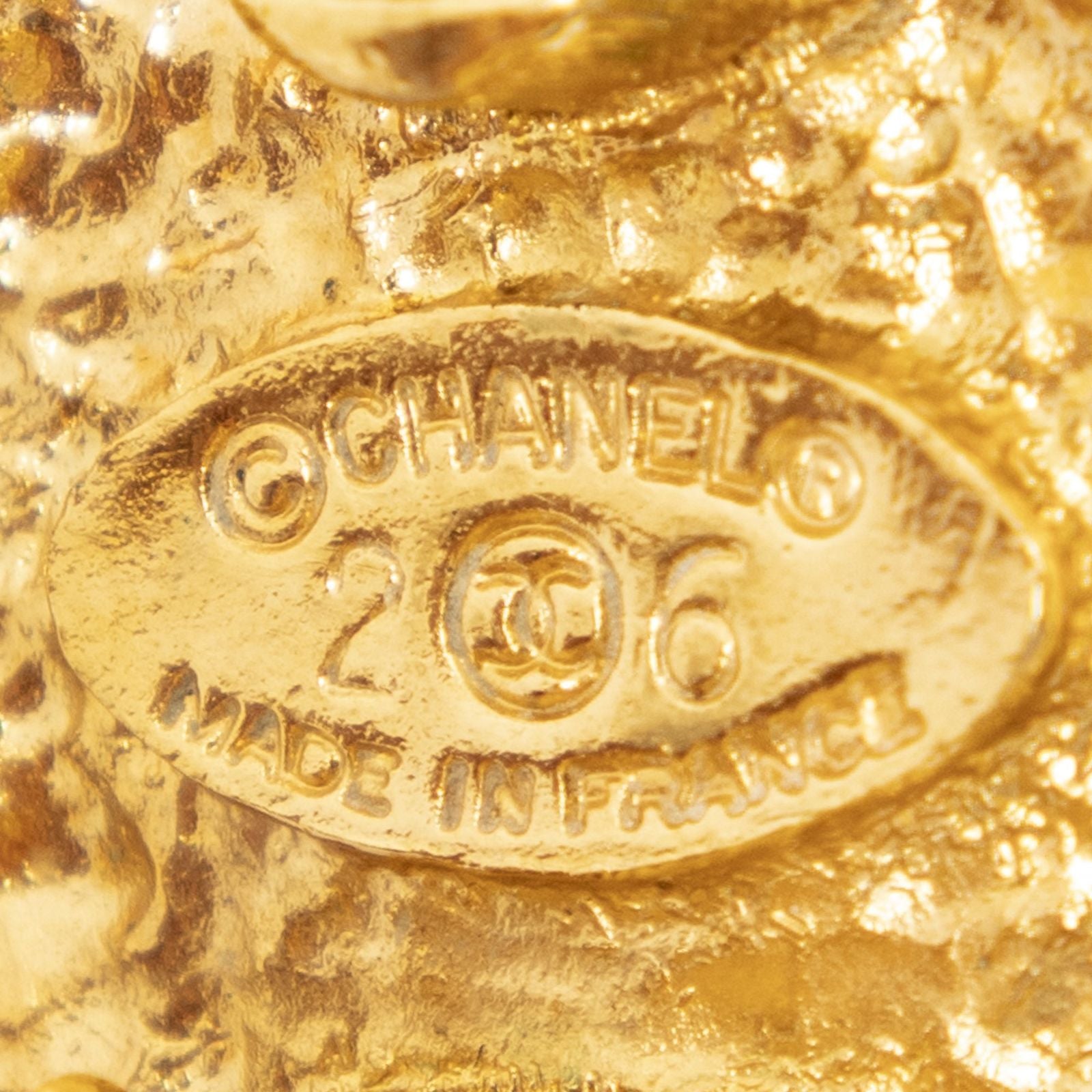 Chanel CC Logo Round Clip Type Earrings Gold Plated — view 3