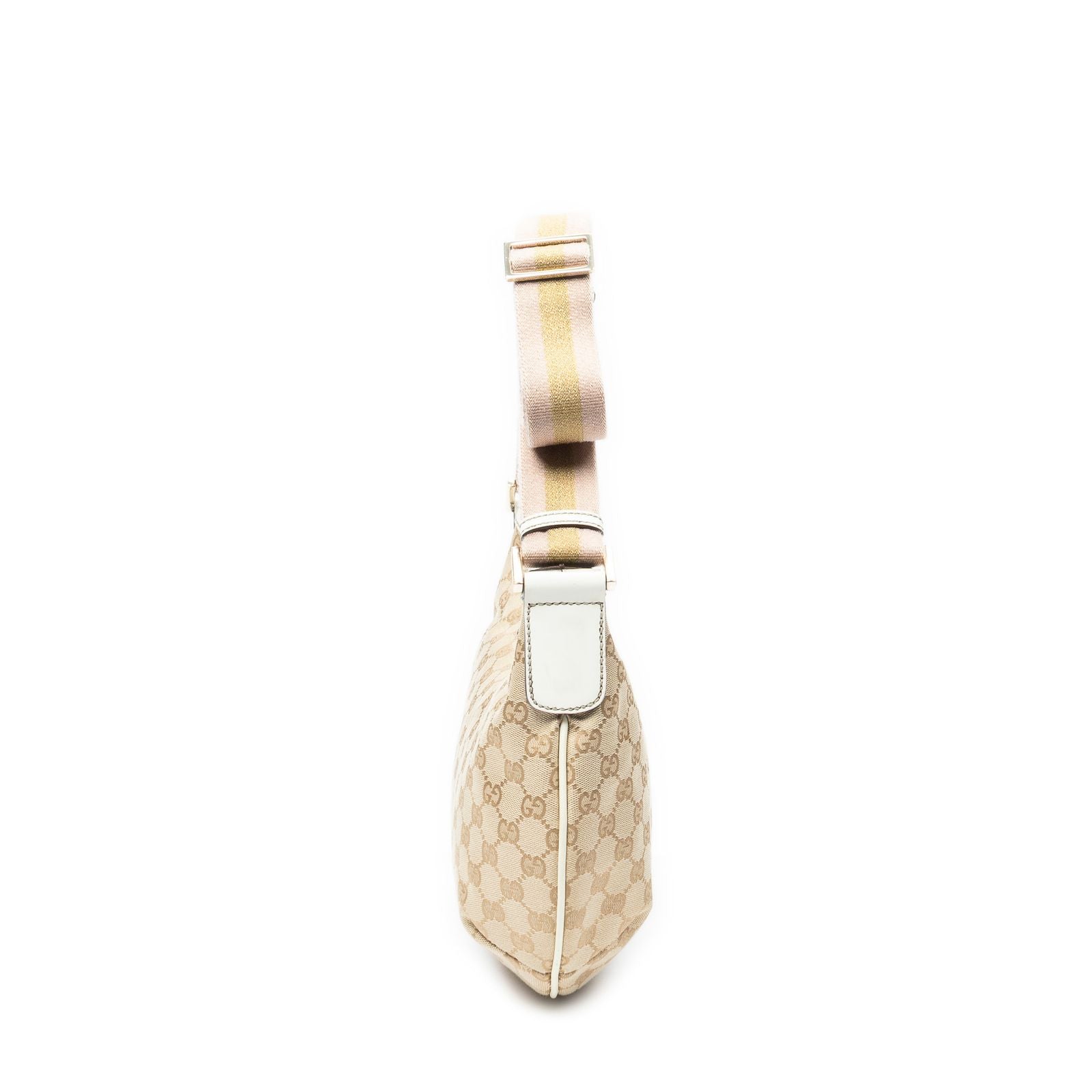 Gucci Half Moon Zip Messenger Beige Ivory GG Canvas — view 4