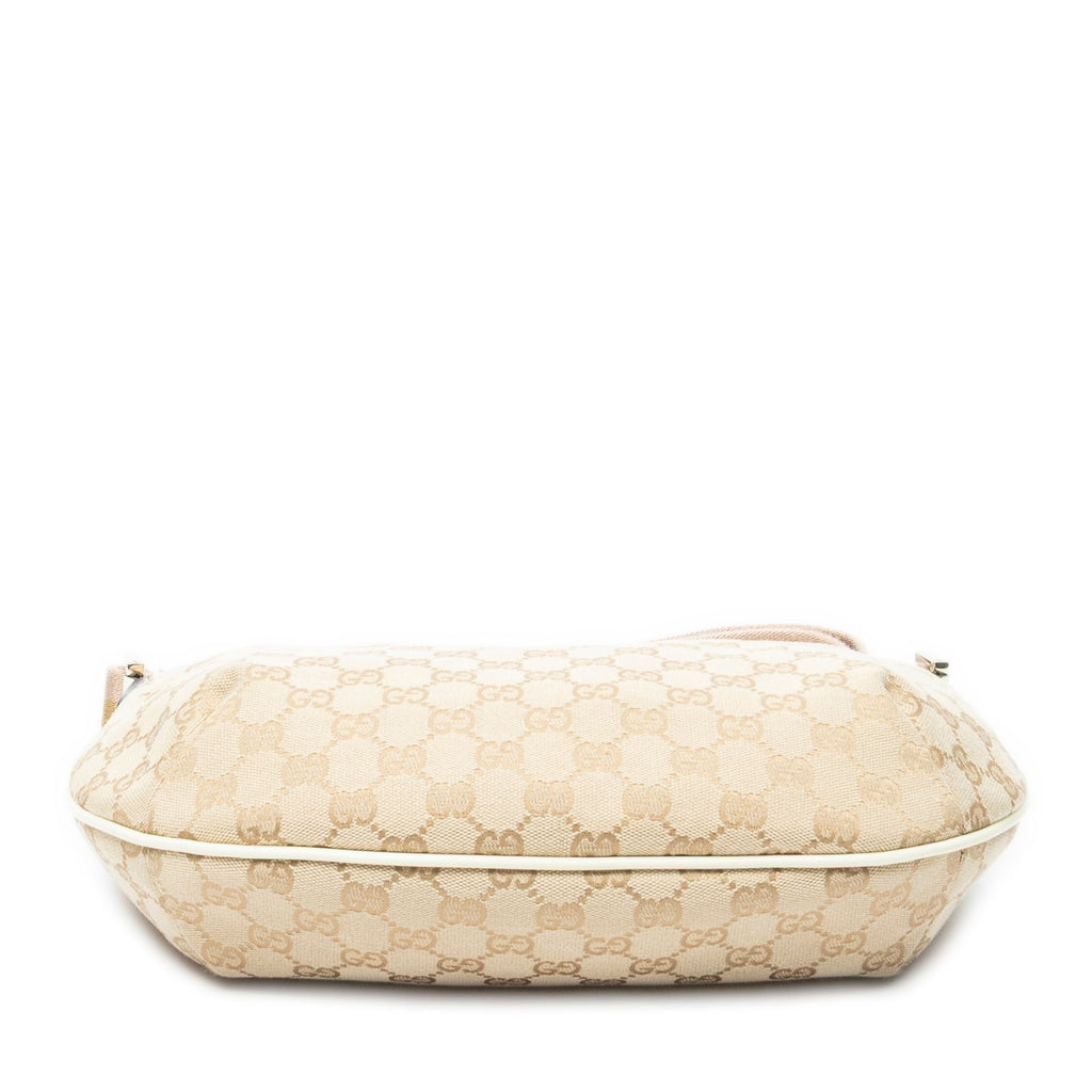 Gucci Half Moon Zip Messenger Beige Ivory GG Canvas — view 6
