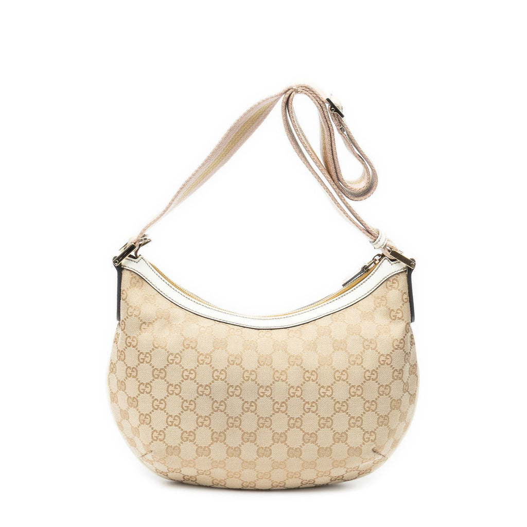 Gucci Half Moon Zip Messenger Beige Ivory GG Canvas — view 5