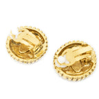 Chanel CC Logo Round Clip Type Earrings Gold Plated — view 2