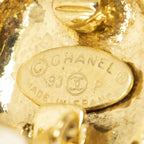 Chanel CC Logo Round Clip Type Earrings Gold Plated — view 3