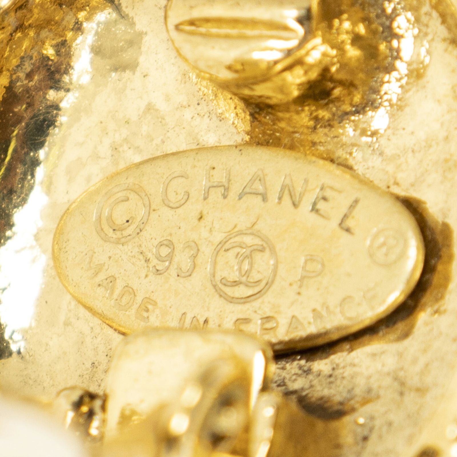 Chanel CC Logo Round Clip Type Earrings Gold Plated — view 3
