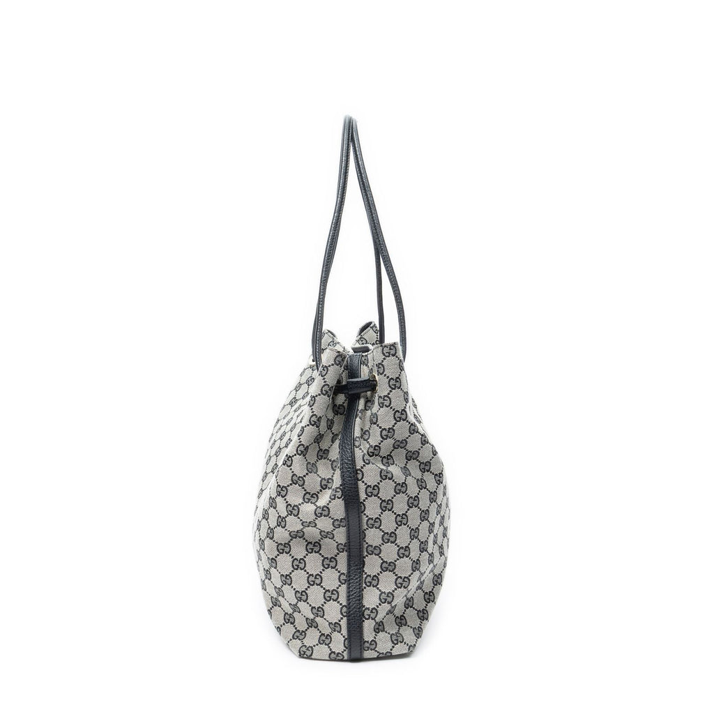 Gucci Tote Gray Black GG Canvas — view 4
