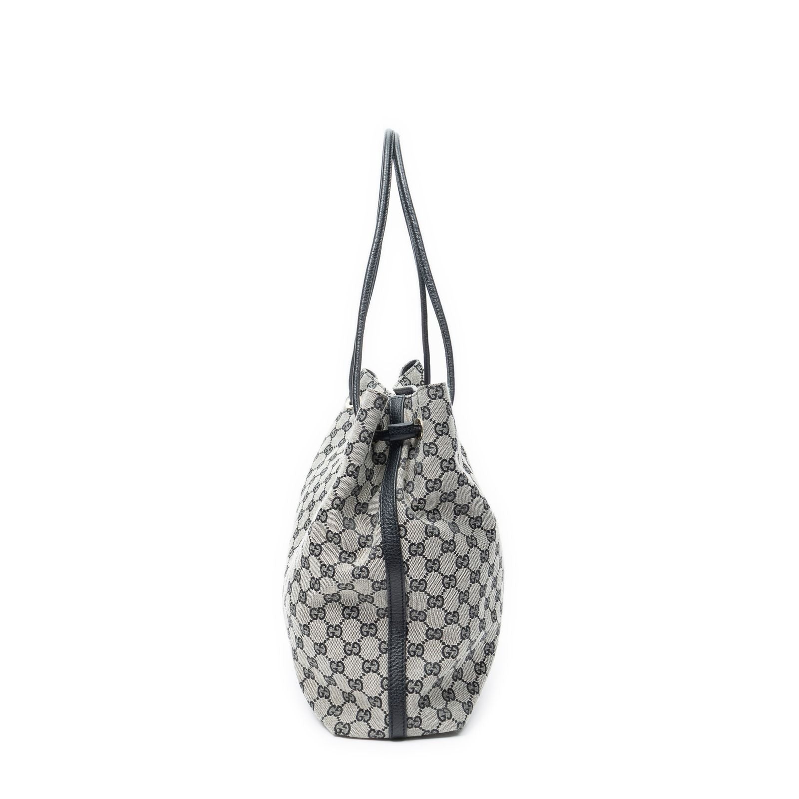 Gucci Tote Gray Black GG Canvas — view 4