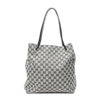 Gucci Tote Gray Black GG Canvas