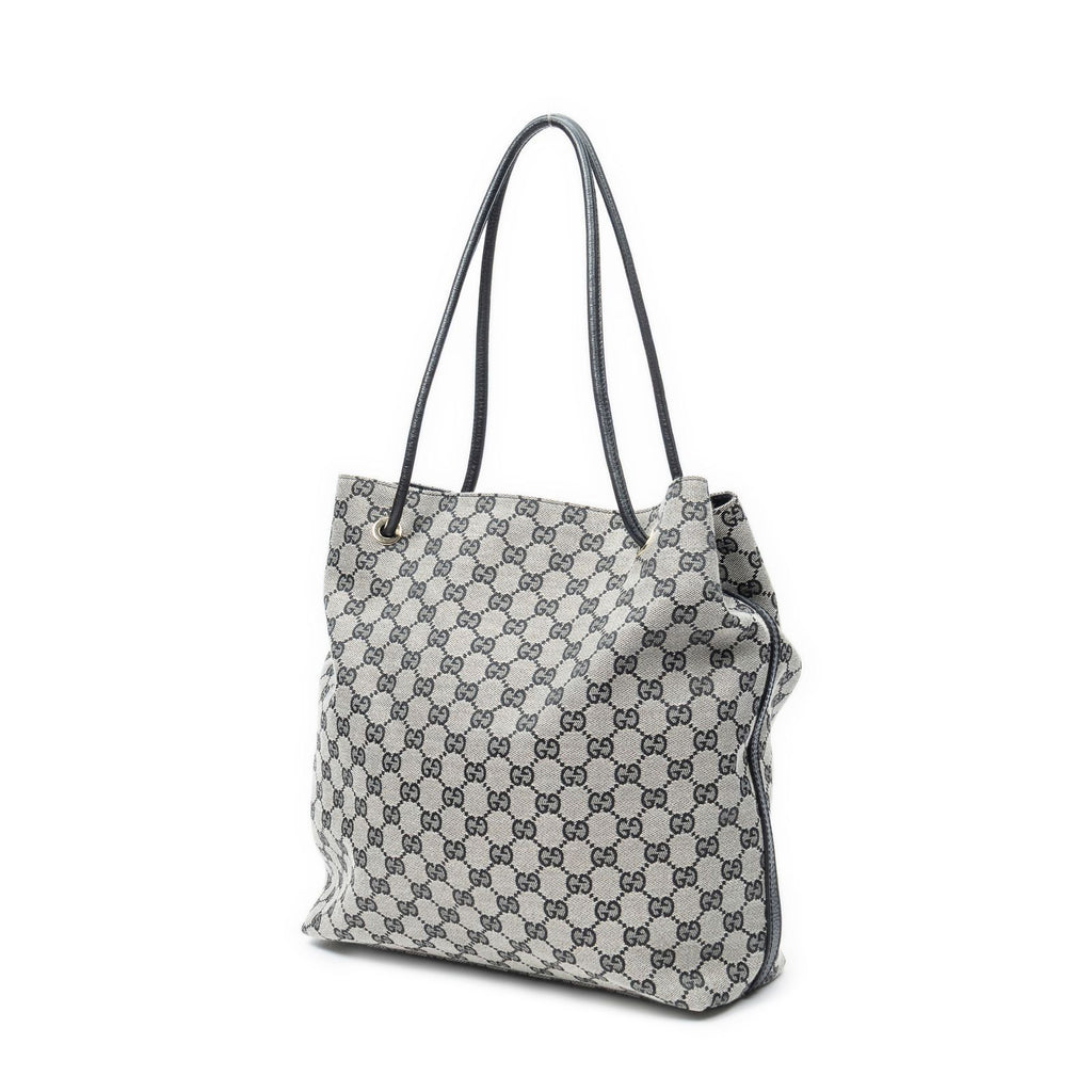 Gucci Tote Gray Black GG Canvas — view 2