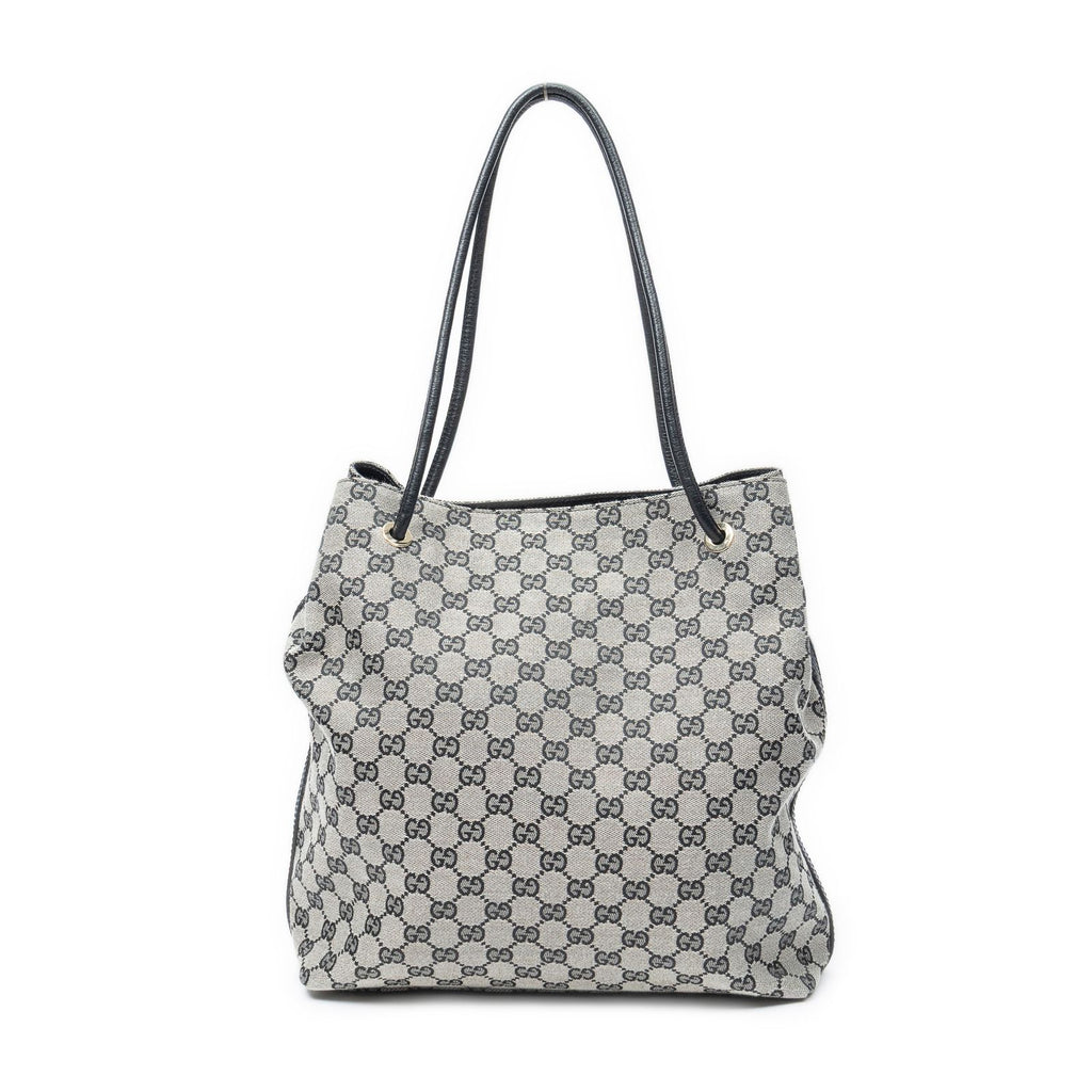 Gucci Tote Gray Black GG Canvas — view 5