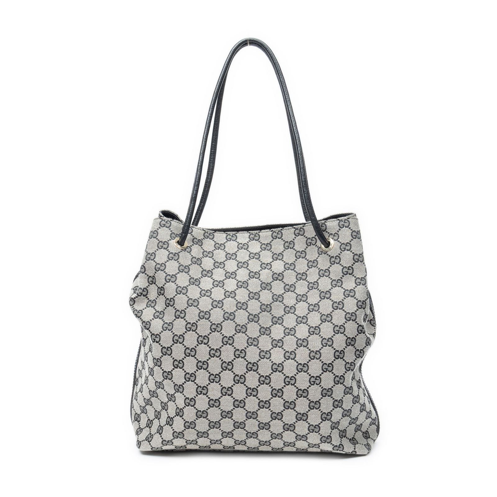 Gucci Tote Gray Black GG Canvas — view 5