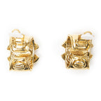 Chanel CC Oval Clip on Earrings Gold Plated — view 3