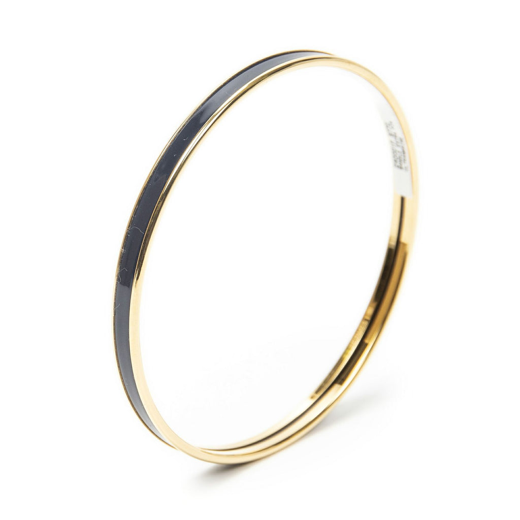 Hermes Enamel Bangle Navy Plating Bracelet