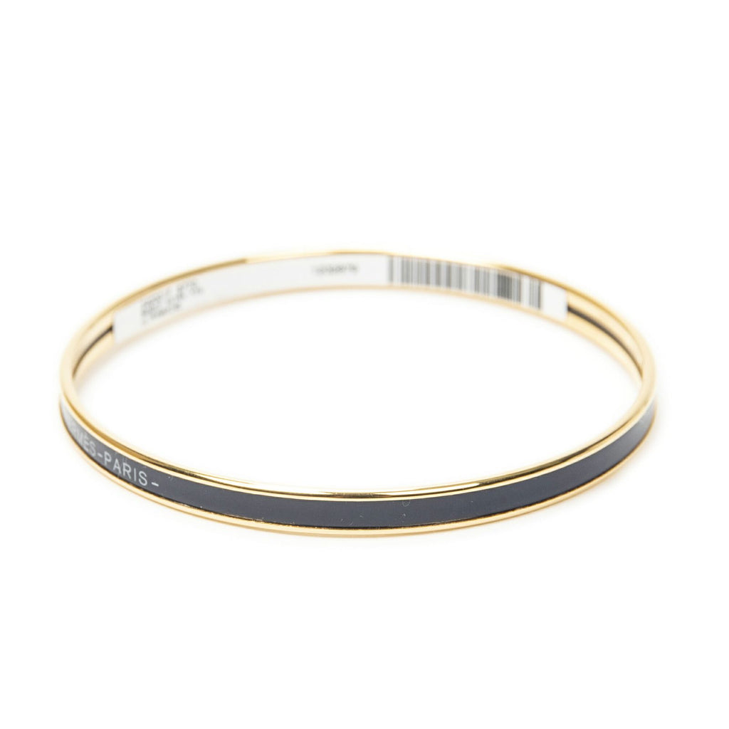 Hermes Enamel Bangle Navy Plating Bracelet — view 2