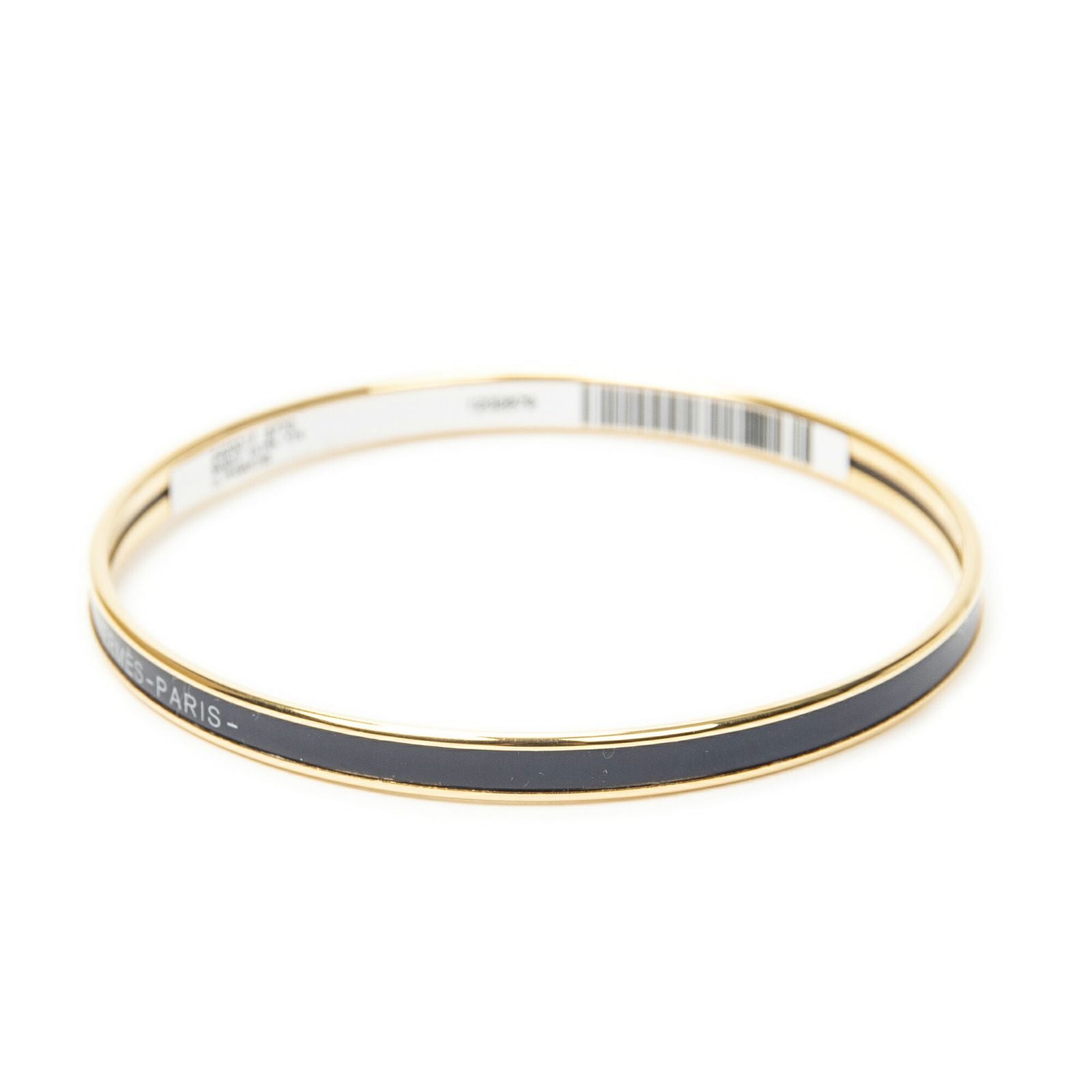 Hermes Enamel Bangle Navy Plating Bracelet — view 2