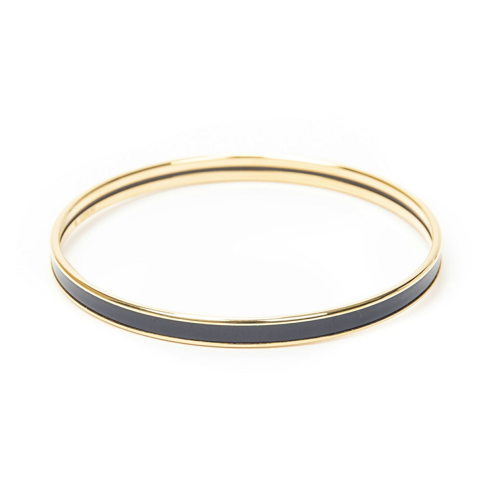 Hermes Enamel Bangle Navy Plating Bracelet — view 3