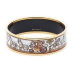 Hermes Enamel Bangle Light Blue Brown Bracelet — view 3