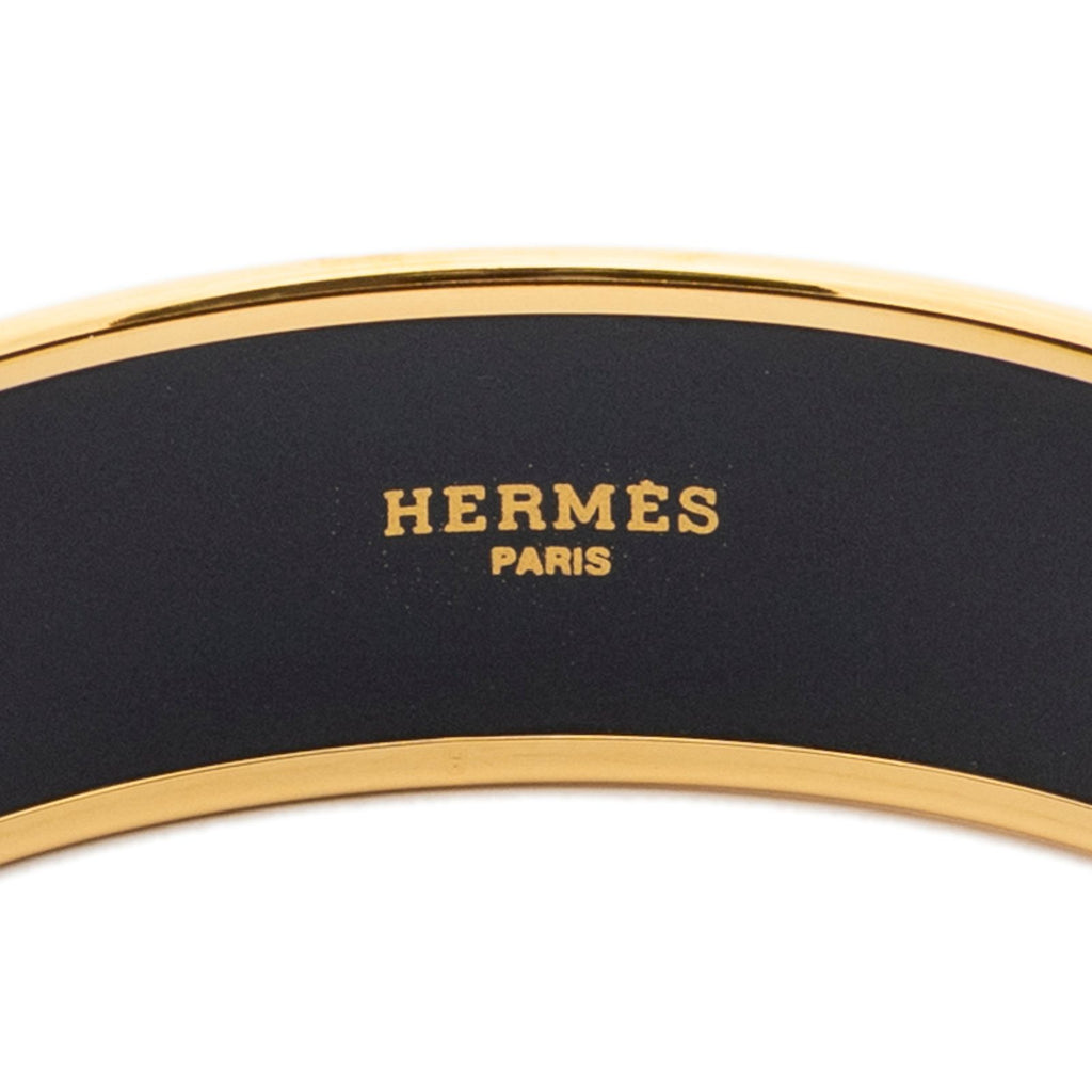 Hermes Enamel Bangle Light Blue Brown Bracelet — view 4