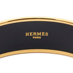Hermes Enamel Bangle Light Blue Brown Bracelet — view 4